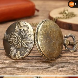 New falcon eagle pocket watch battery included